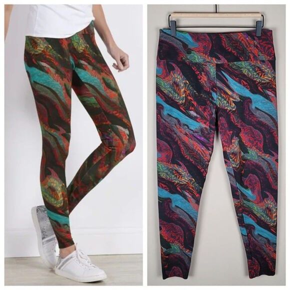 Soft Surroundings Size L Abstract Super Slim Buenaventura Leggings Multicolor - Picture 1 of 12